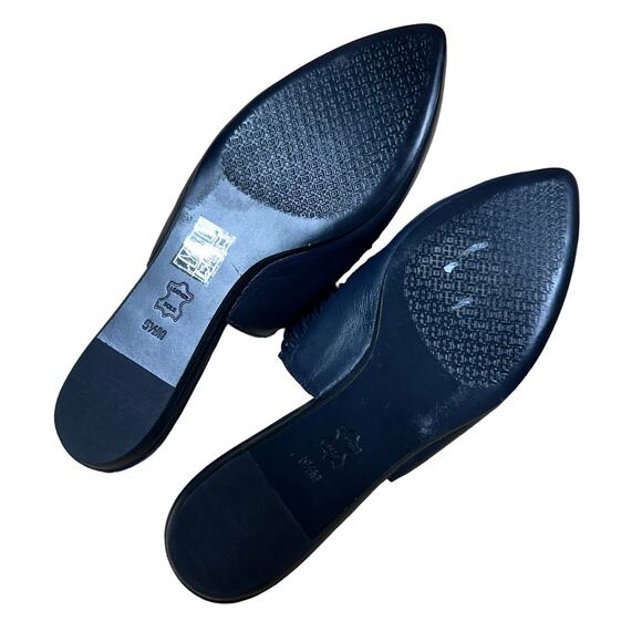 Tory Burch Sienna Point Flat Slide Mules Navy Blue Women's Size 5.5M NWOB - Picture 6 of 7